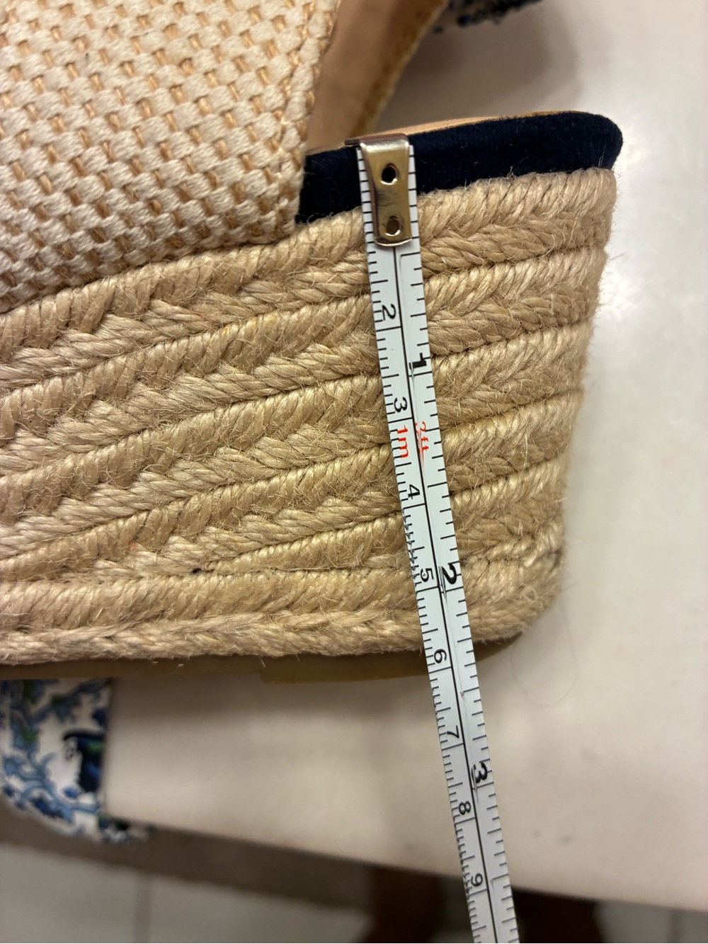 Bandolino Nettie Navy Padded Wedge Espadrille with Floral Ankle Tie - Picture 8 of 8